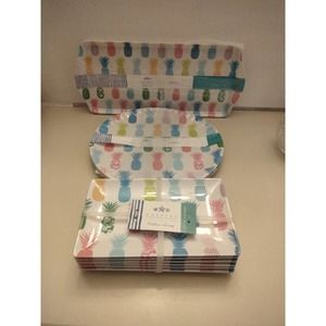 Set of 14 Coastal Living Melamine plates Sandwich server round rectangular